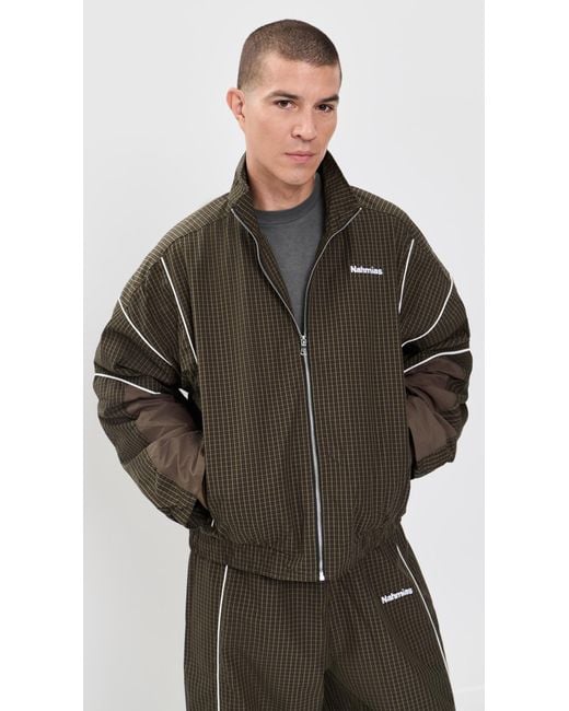 NAHMIAS Black Grid Warm Up Jacket for men
