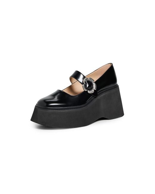 COACH Black Tea Rose Platform Mary Janes Loafer