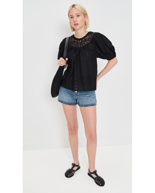 Ulla Johnson Black Amina Top