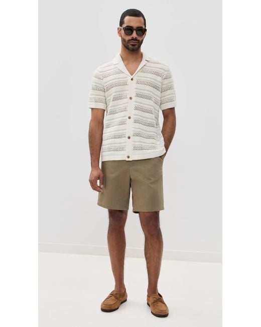 Marine Layer Natural Open Knit Button Down Sweater for men