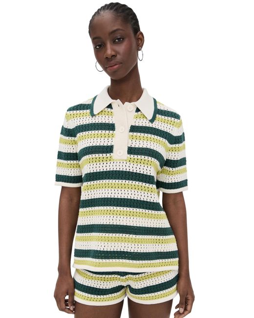 ALIGNE Green Dax Crochet Knitted Top