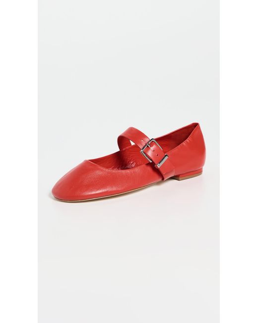 Cinq À Sept Red Sofia Mary Jane Flats