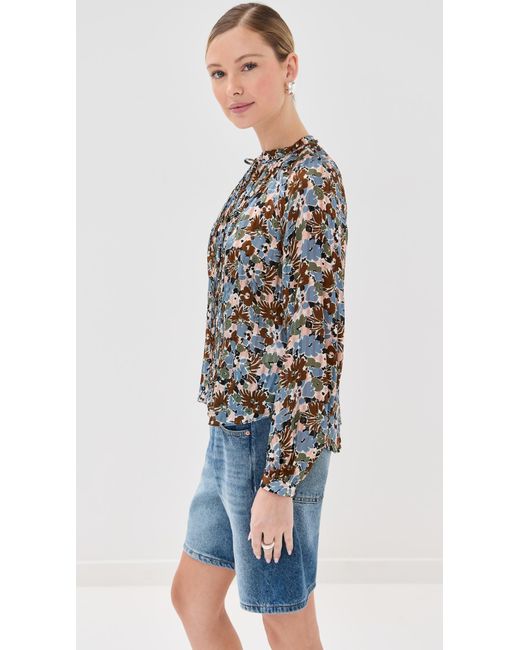 Veronica Beard Blue Linds Blouse