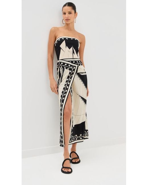 Johanna Ortiz Black Sailboats Pontoon Afternoon Ankle Dress