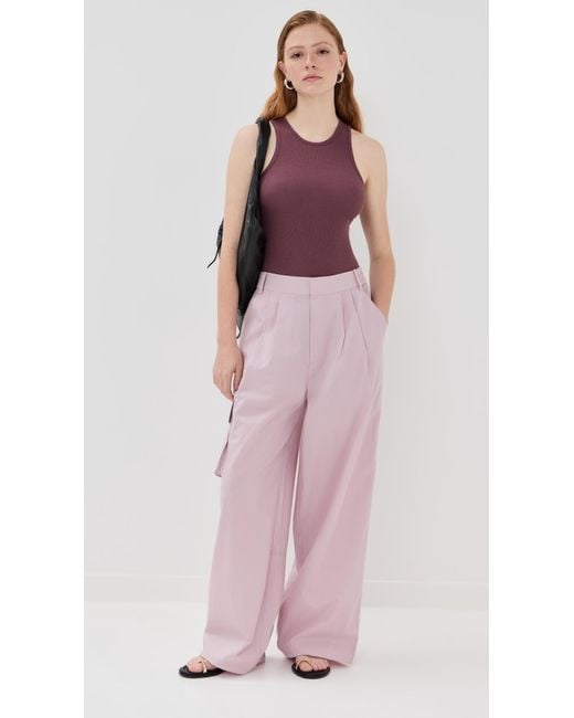 Tibi Purple Circular Fine Rib T Tank