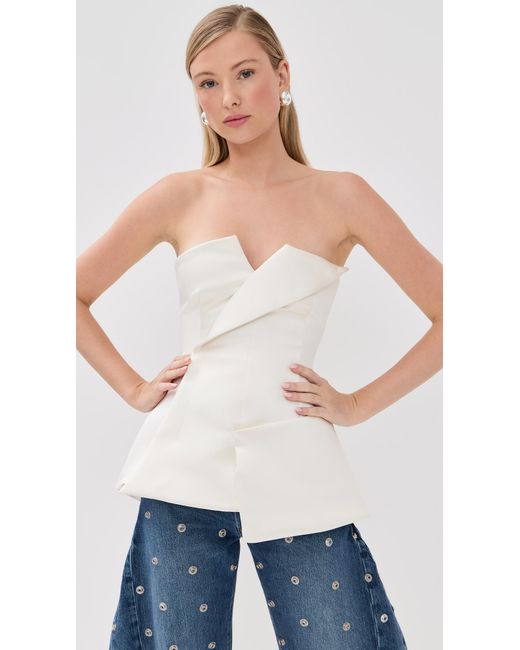 A.W.A.K.E. MODE White A. W.A. K.E. Mode Corseted Tuxedo Top