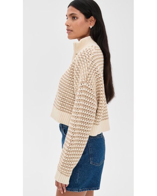 Staud Blue Cropped Hampton Sweater