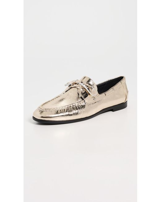 Black Suede Studio White Davy Flats