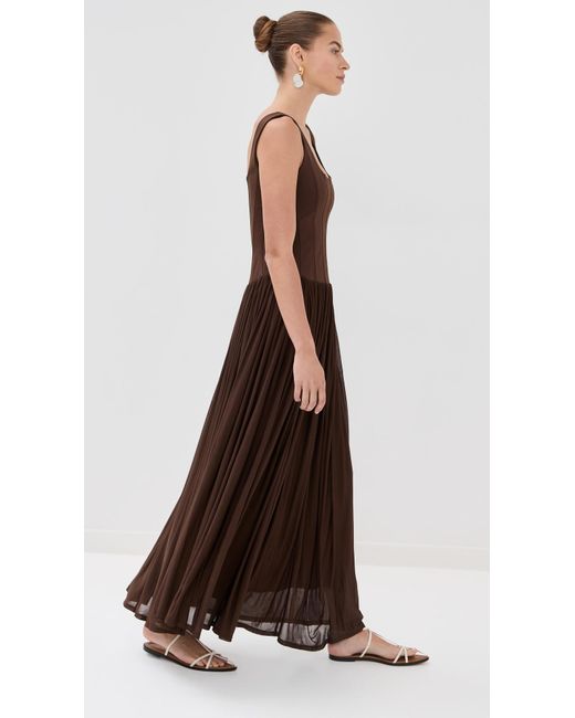 brown simkhai dress Jazz Pintuck Midi Dress - Chocolate Brown main image 0