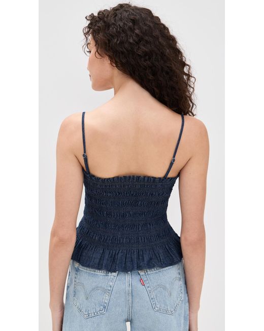 Madewell Blue Denim Smocked Cami