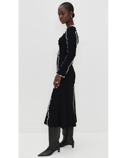 Sea Black Vania Lace Midi Knit Dress