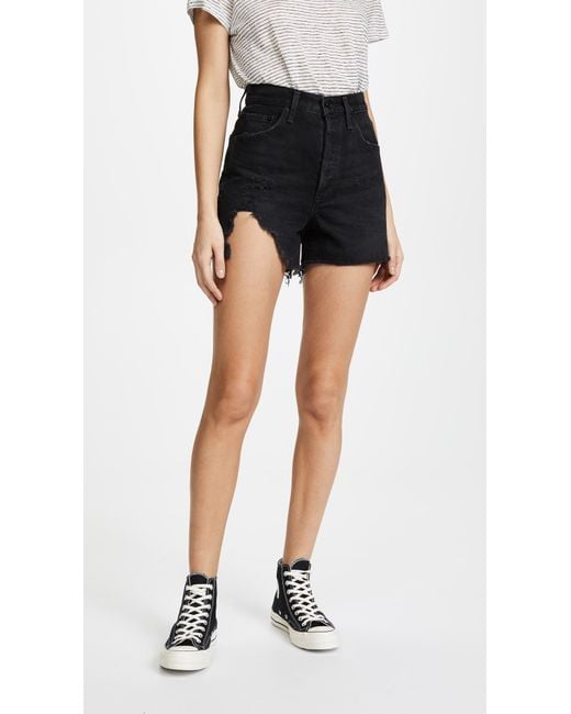 Agolde Black The Dee Ultra High Rise Shorts