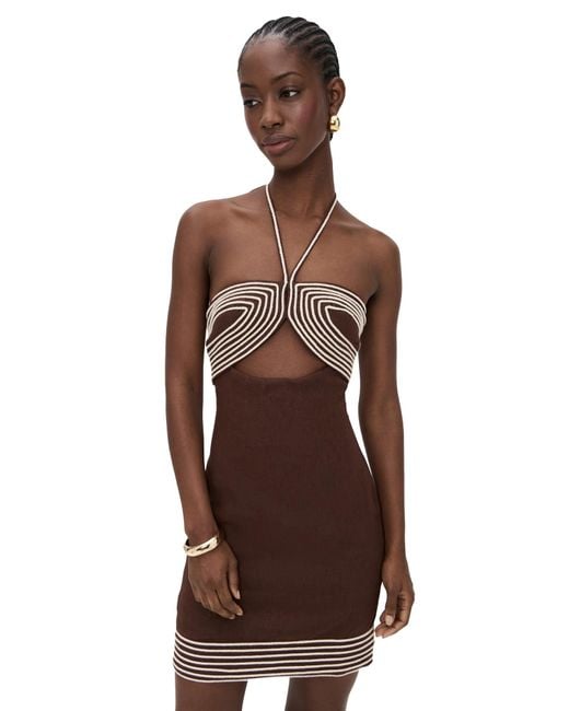 brown coco dress ANDRES OTALORA De in Bodysuit Lining Ruched Maxi