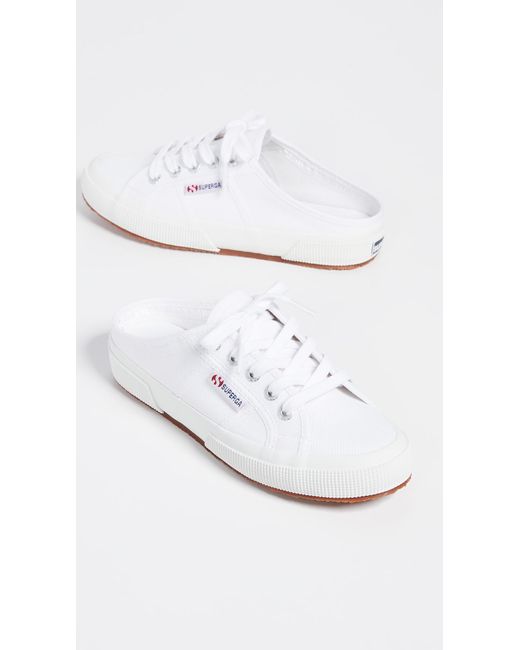 Superga Canvas Mule Sneakers in White 