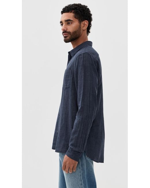 Vince Blue Double Face Long Sleeve Shirt for men