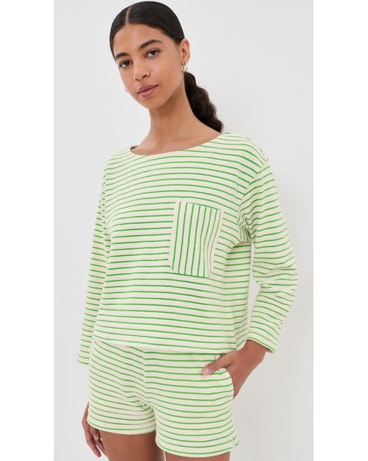ASKK NY Green Easy Striped Pullover