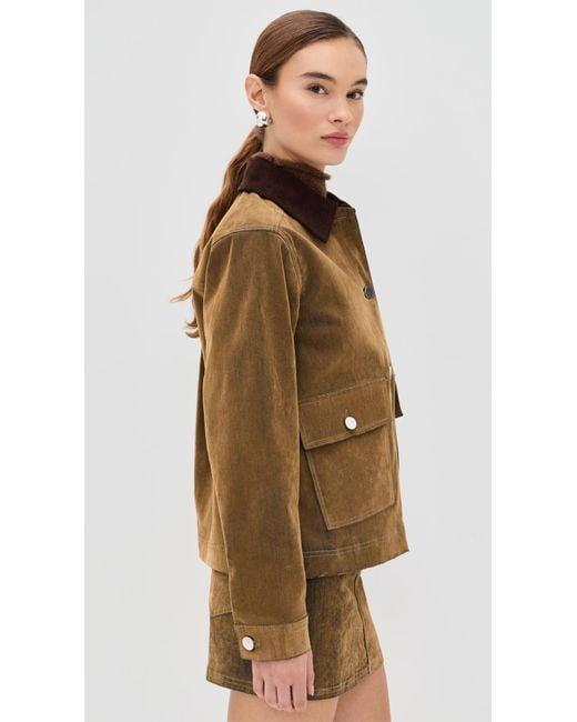 ALIGNE Brown Bark Denim Flock Barn Jacket