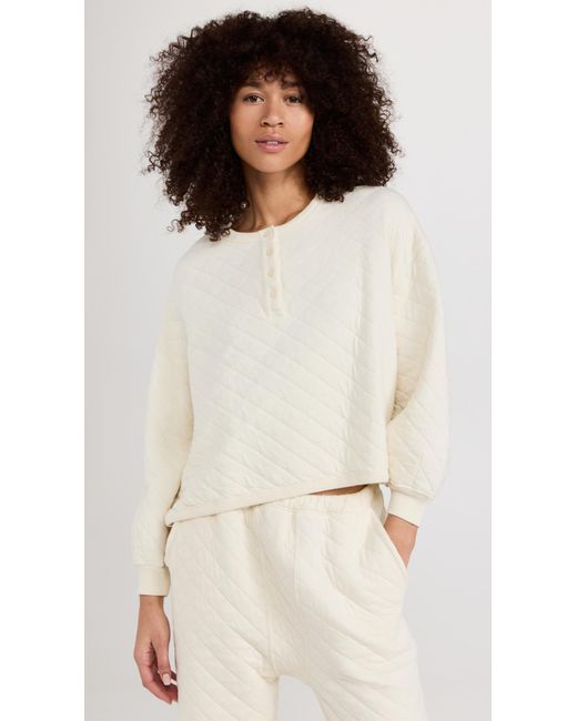 The Great Natural The Quilted Henley Sleep Sweatshirt