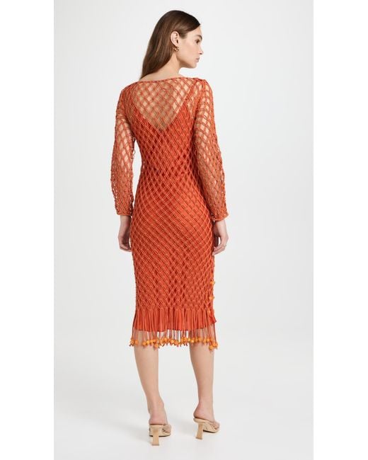 Significant Other Orange Nira Midi Dress