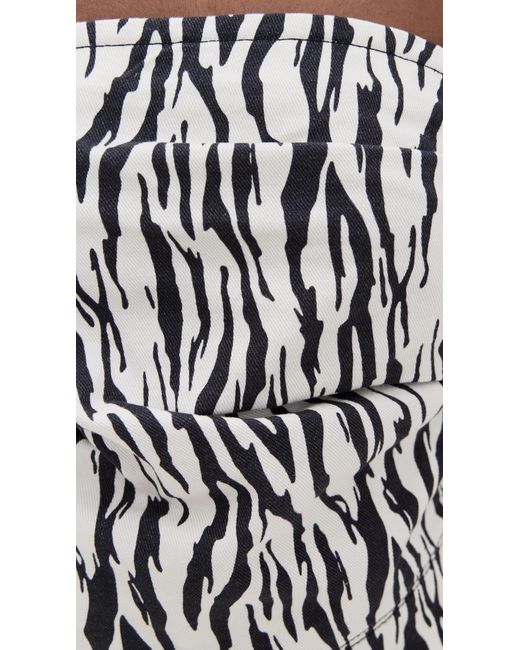 ROTATE BIRGER CHRISTENSEN Black Printed Denim Top