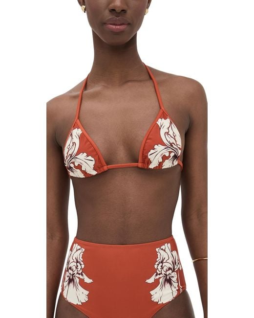 LaDoubleJ Red Triangle Bikini Top