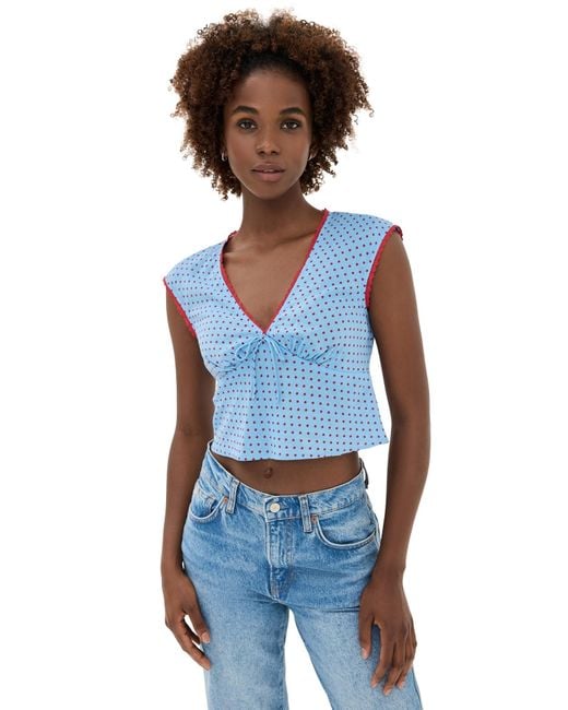 Reformation Cherry Top in Blue | Lyst