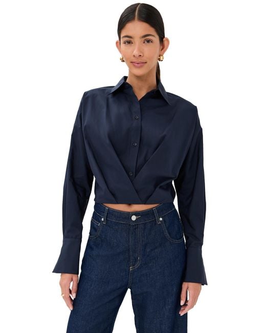 Twp Blue Taken Button Down Top