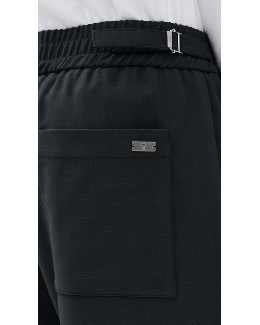 AMI Black Light Wool Twill Pant Elastique for men