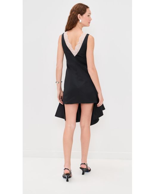 J.W. Anderson Black Draped Hem V Neck Dress