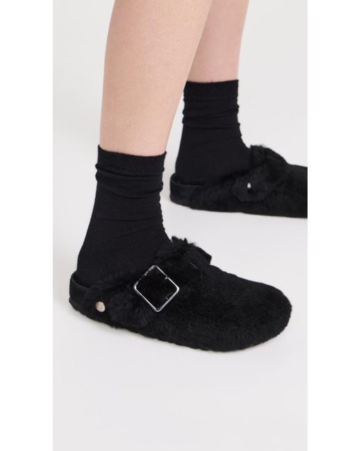 Birkenstock Black Boston Shearling Clogs