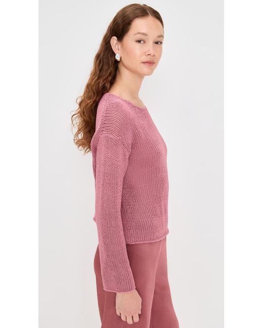 Vince Pink Coated Cotton Pullover
