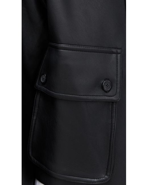 Pixie Market Black Patch Pocket Faux Leather Jacket