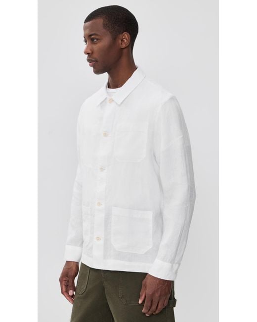 Vilebrequin White Corentin Linen Solid Overshirt for men