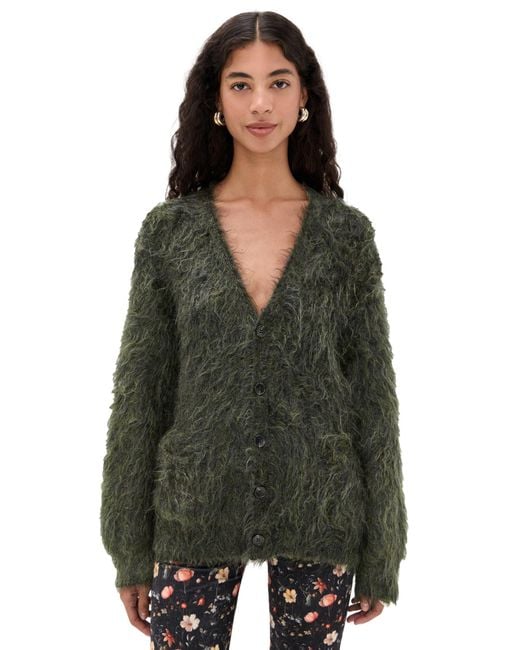 R13 Green Boyfriend Cardigan