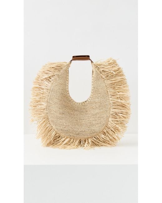 Staud Natural Large Raffia Moon Tote Bag