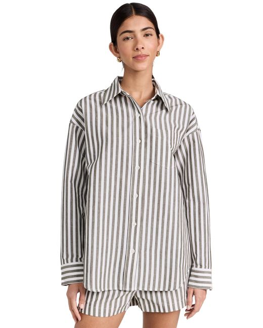 La Ligne Multicolor Striped Oversized Button Down Shirt