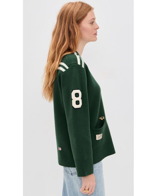 Sea Green Arther Varsity Knit Cardigan