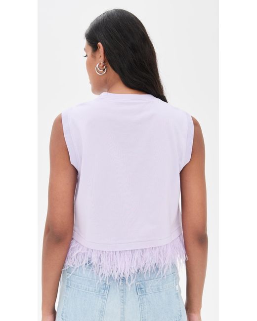 Cinq À Sept White Cropped Feather Tee