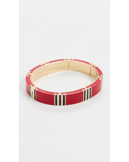 Tory Burch Red T Stripe Bangle