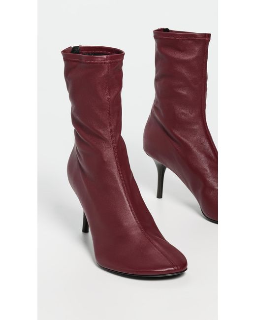 Acne Purple Leather Ankle Booties