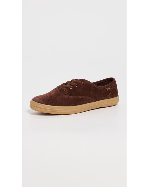 Keds Brown Champion Luxe Suede Sneakers