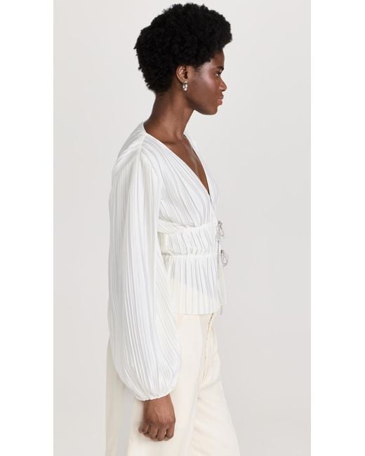 Wayf White Tie Front Blouse