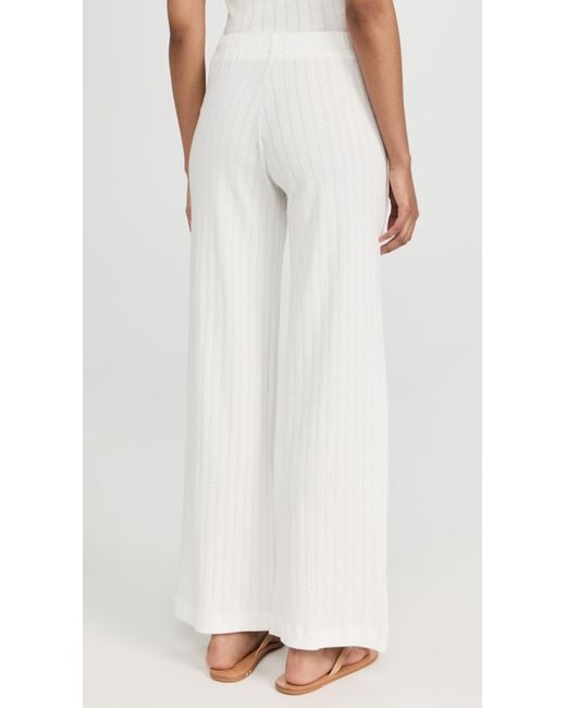 Leset White Pointelle Pants