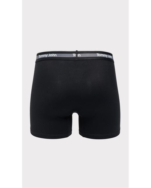 Tommy John Black Comfort Micro 4 Boxer Briefs 3 Pack for men