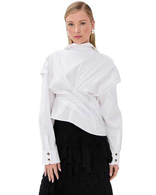 A.W.A.K.E. MODE White A. W.A. K.E. Mode Twisted Shirt