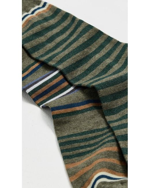 Paul Smith Green Larry Striped Socks for men