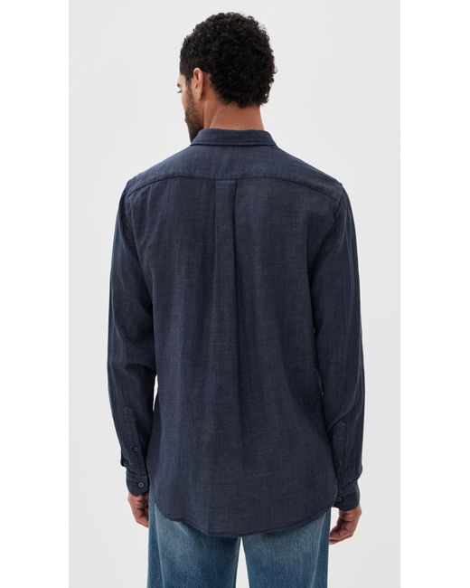 Vince Blue Double Face Long Sleeve Shirt for men