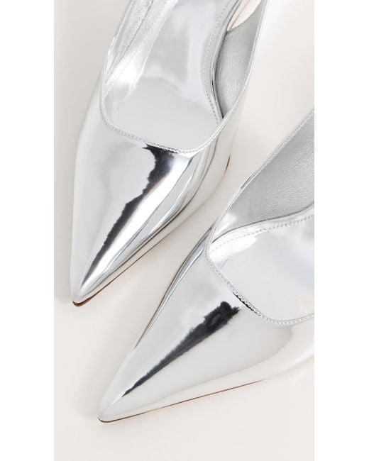 Larroude White Loulou Pumps