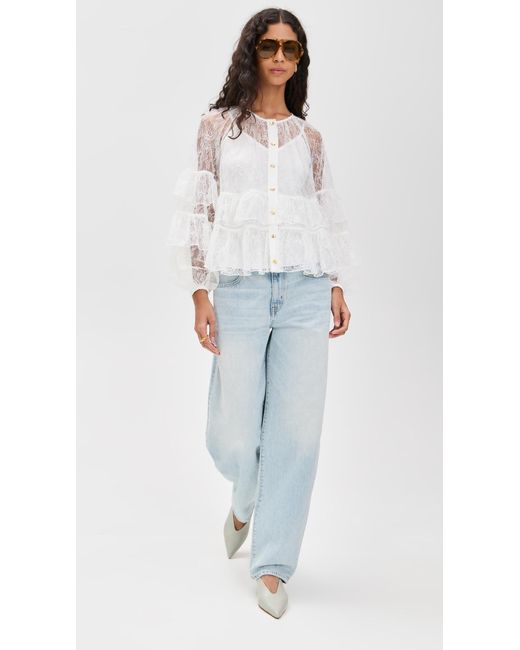 Aje. White Primrose Blouse