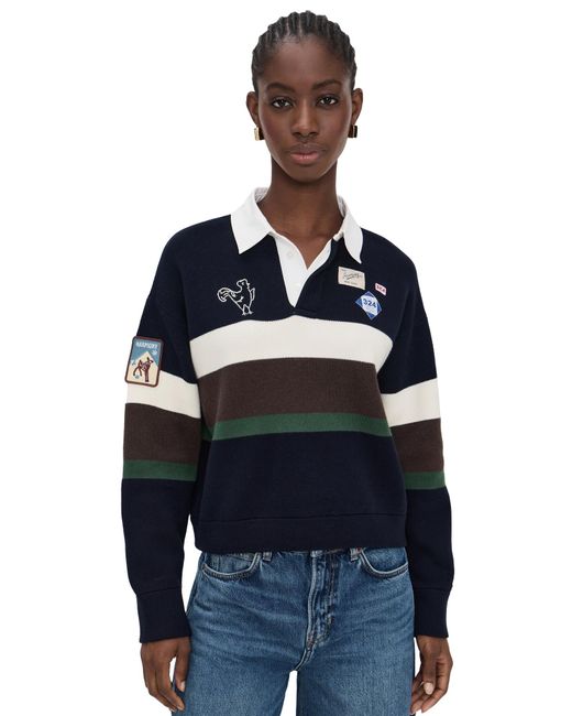 Sea Blue Arther Varsity Knit Rugby Shirt